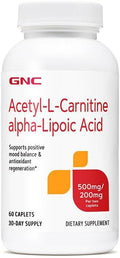 GNC Acetyl-L-Carnitine Alpha-Lipoic Acid 500mg Supports Positive Mood Balance 60 Count