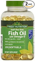 MSNOR Finest Nutrition Half-The-Size Fish Oil 1200 mg Softgels 200.0 ea x 2 Pack