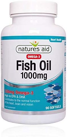 Natures Aid Fish Oil 1000mg (Omega-3) 90 Softgels - 2 Pack