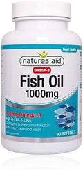 Natures Aid Fish Oil 1000mg (Omega-3) 90 Softgels - 2 Pack