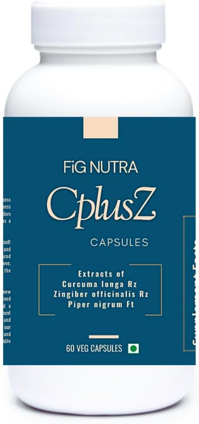 FiG Nutra’s CPlusZ: High Potency Curcumin with Black Pepper &amp Ginger Extracts – Enhanced Formula for Joint &amp Metabolic and Antioxidant Support – 60 Veg Caps