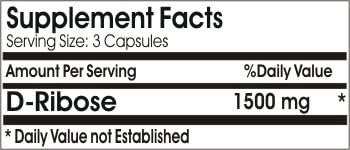 D-Ribose 1500mg ~ 90 Capsules - No Additives ~ Naturetition Supplements