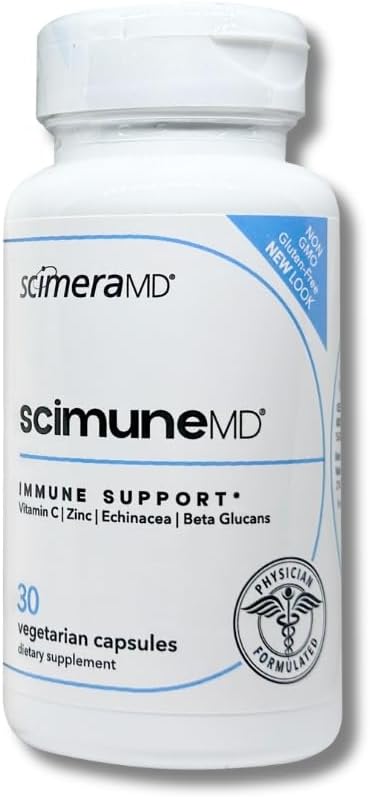 ScimeraMD® Scimune Immune Support Supplement with Zinc Quercetin Echinacea and Wellmune® Beta Glucan 30 CT