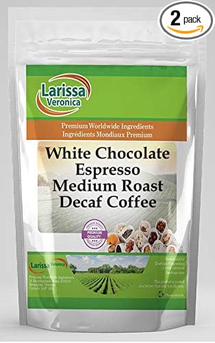 White Chocolate Espresso Medium Roast Decaf Coffee (Gourmet Naturally Flavored Whole Coffee Beans) (8 oz ZIN: 567149) - 2 Pack