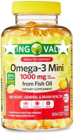 Omega-3 Mini from Fish Oil 1000 mg 120 Count Dietary Supplement Omega 3 Mini Softgels Pack-1