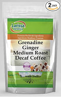 Grenadine Ginger Medium Roast Decaf Coffee (Gourmet Naturally Flavored Whole Coffee Beans) (8 oz ZIN: 563249) - 2 Pack