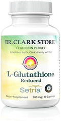 Dr Clark Store Liposomal Glutathione Supplement 60 Caps 2-Month Supply Supports Natural Detoxification Immune System Skin Health Mental Clarity &amp Overall Well-Being L-Glutathione 500mg Caps