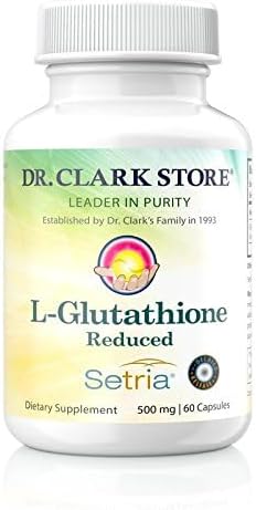 Dr Clark Store Liposomal Glutathione Supplement 60 Caps 2-Month Supply Supports Natural Detoxification Immune System Skin Health Mental Clarity &amp Overall Well-Being L-Glutathione 500mg Caps