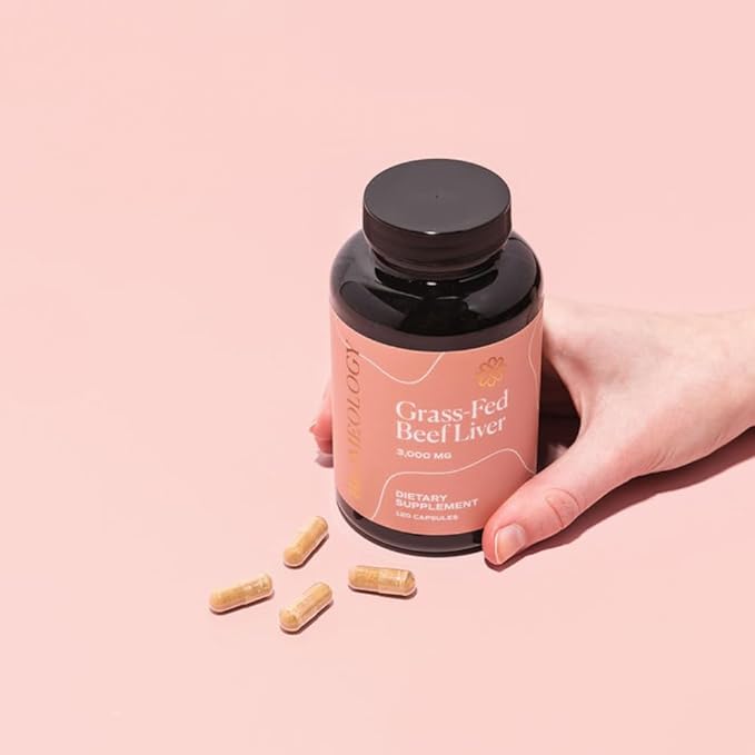 Grass-Fed Beef Liver Capsules (120 Pills 750mg) from Pasture-Raised Cattle for Wellness &amp Fertility Support - Rich in B12 CoQ10 B Vitamins &amp Amino Acids