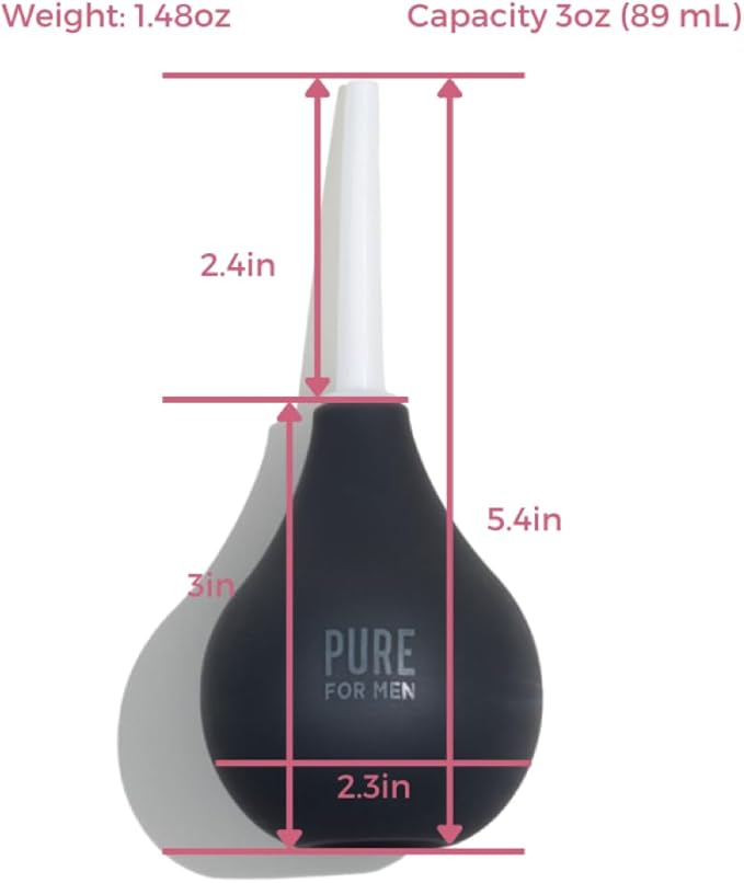 Pure for Men Stay Ready Fiber Supplement (120 Ct) + Bum Bulb Anal Douche Kit