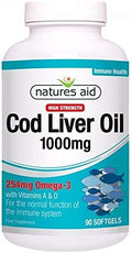 Natures Aid Cod Liver Oil (High Strength) 1000mg 90 Softgels - 5 Pack