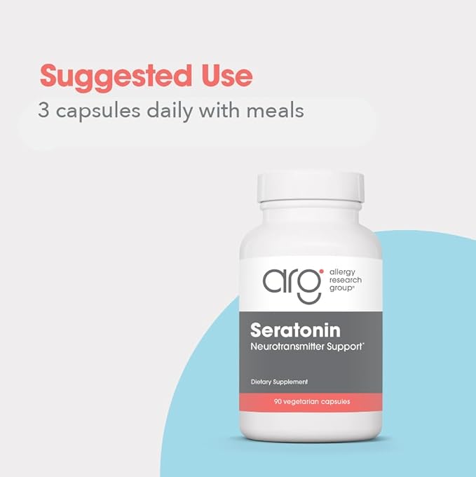 Allergy Research Group Seratonin - Neurotransmitter Support - Vitamin C Niacin Folate &amp More - Supports Serotonin Pathways a Positive Outlook &amp Restfuness - 30 Servings - 90 Capsules