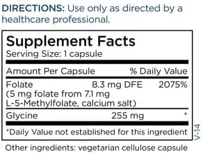Metabolic Maintenance L-Methylfolate 5 mg - Supports a Healthy Mindset - Active Folate for Methylation Support &amp Biochemical Reactions - Highly Bioavailable - 90 Servings - 90 Capsules