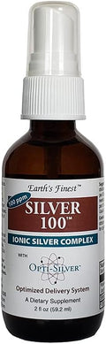Silver 100 Ionic Silver Complex with Opti-Silver Optimized Delivery System for Immune Support - 100 ppm 2oz (59.2mL) - Spray
