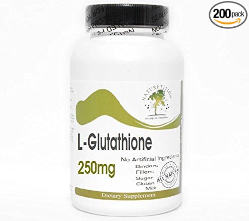 L-Glutathione 250mg ~ 200 Capsules - No Additives ~ Naturetition Supplements