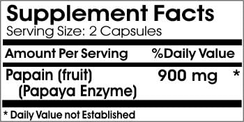 Super Papaya Papain Enzyme 900mg // 200 Capsules // Pure // by PureControl Supplements