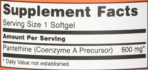 NOW Foods Pantethine 600 mg 60 Softgels (Pack of 2)