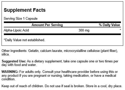 Swanson Alpha Lipoic Acid - Antioxidant Activity Supplement - 300 mg 60 Capsules (2 Pack)
