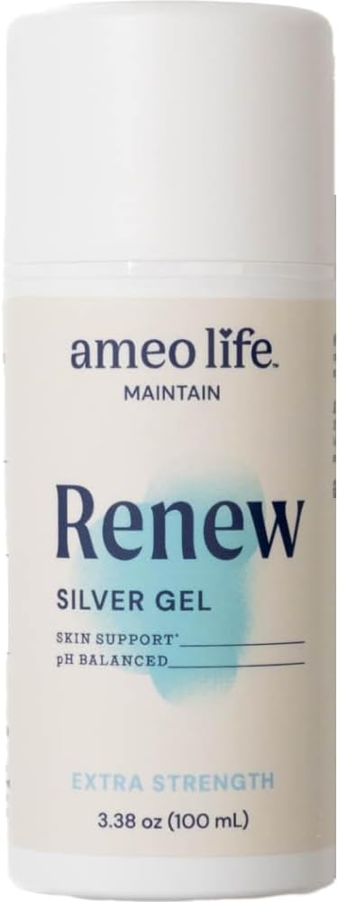 Ameo Life Extra Strength Colloidal Silver Gel 35 ppm - pH Balanced Structured Silver Gel for Healthy Skin Minor Cuts Scrapes &amp Burns - Natural Skin Care for Rejuvenation (100ml)