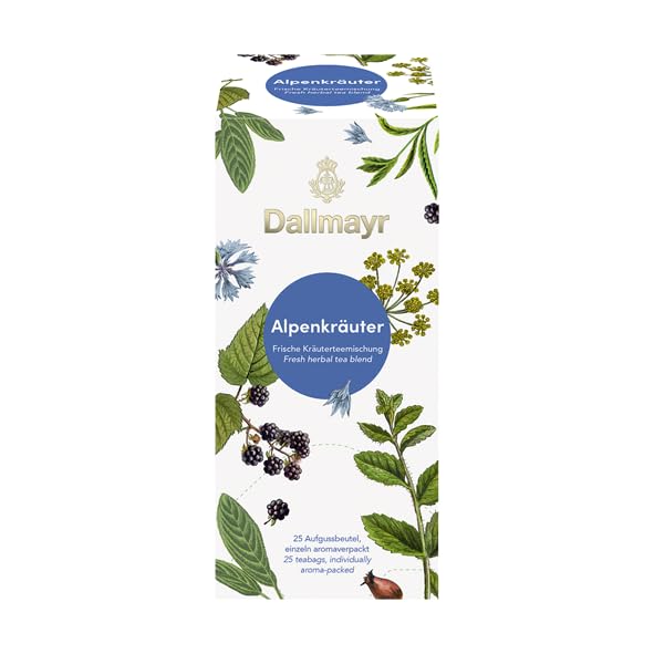 Dallmayr Alpine Herbs - Herbal Tea Blend - 25 Tea Bags - Germany