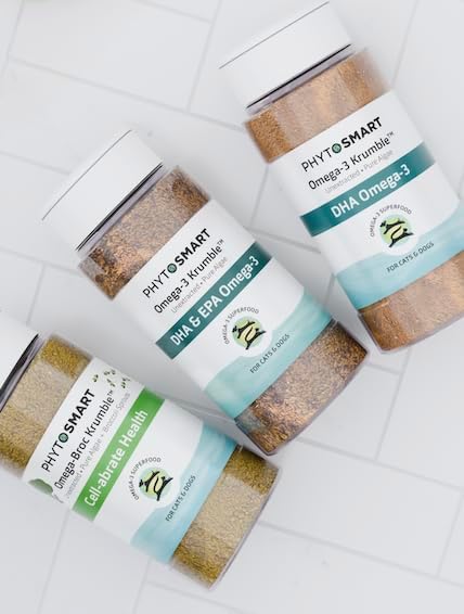 Omega-3 Krumble DHA for Pets in 20 Grams Trial Size. Pure Un-extracted Marine Micro-Algae Providing Pets Total Body Support with Whole Food Essential Fatty Acids.