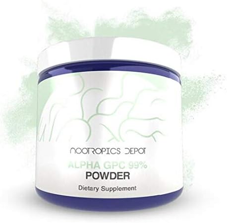 Nootropics Depot Alpha-GPC 99% Powder | 60 Grams | Brain Booster | Choline Supplement | Supports Brain Health Memory and Focus