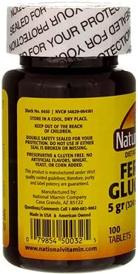 Nature`s Blend Ferrous Gluconate Tablets 325 mg 100 Count Per Bottle (5 Bottles)