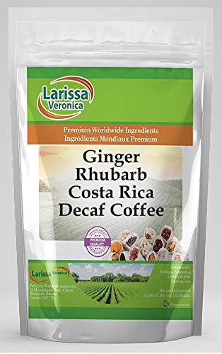Ginger Rhubarb Costa Rica Decaf Coffee (Gourmet Naturally Flavored Whole Coffee Beans) (16 oz ZIN: 564311)