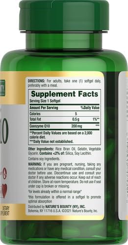Nature's Bounty CoQ10 Supports Heart Health Dietary Supplement 200mg 80 Rapid Release Softgels (Pack of 3)