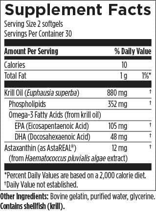 Designs for Health XanthOmega - Krill Oil with 12mg Astaxanthin - Antioxidant Phospholipids + EPA/DHA Omega 3 - Cardiovascular Skin + Eye Health Supplement (60 Softgels)
