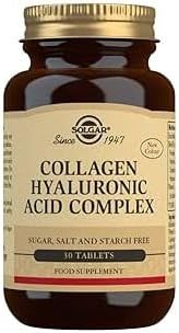SOLGAR Collagen Hyaluronic Acid Complex 30 Tablets - Hydrolyzed Collagen Type 2 - Helps &amp Chelated Zinc 250 Tablets - Zinc for Healthy Skin - Supports Cell Growth &amp DNA Formation