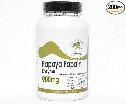Papaya Papain Enzyme 900mg ~ 200 Capsules - No Additives ~ Naturetition Supplements