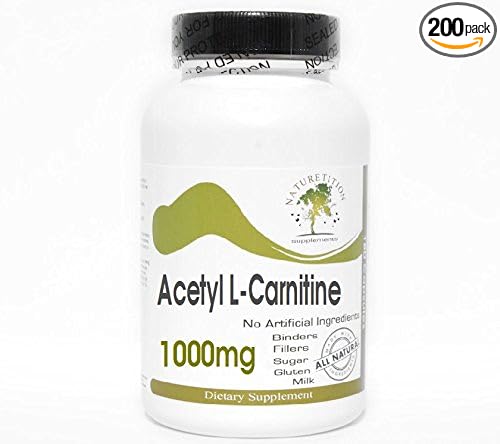 Acetyl L-Carnitine 1000mg ~ 200 Capsules - No Additives ~ Naturetition Supplements