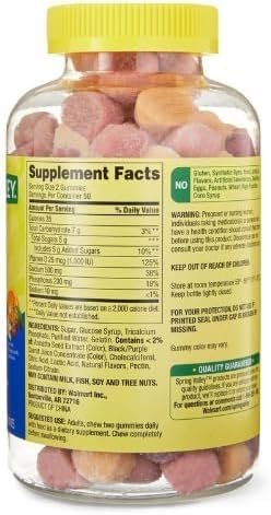 SV Calcium 500 mg Plus Vitamin D 25 mcg Bone Health Dietary Supplement Gummies 100 Count + VSL Store Sticker.