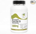 Norwegian Cod Liver Oil Concentrate 1000mg ~ 200 Capsules - No Additives ~ Naturetition Supplements