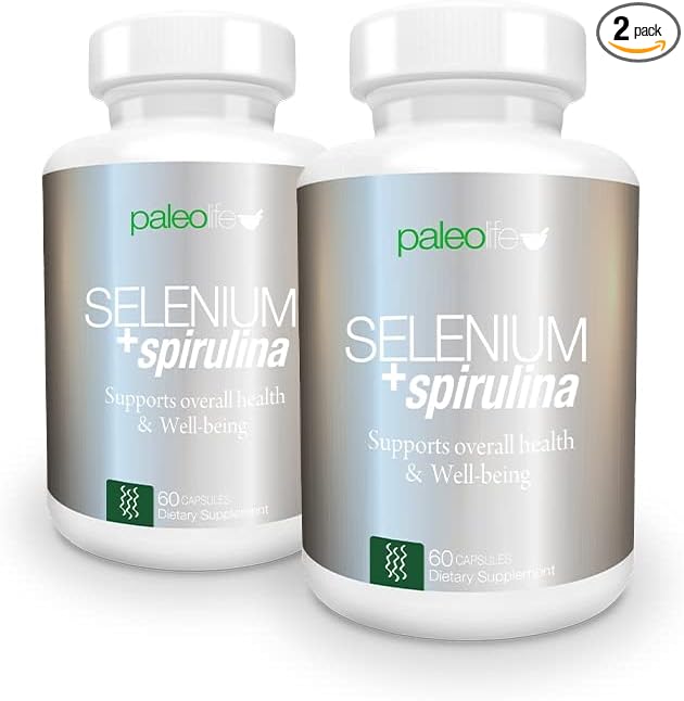 Boost Concentration Memory and Energy with Premium Selenium + Spirulina - Premium Antioxidant Supplement for Brain Function - 120 Day Supply (120 Capsules) - (2-Pack)
