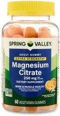 Spring Valley Extra Strength Magnesium Gummies for Bone and Muscle Health 250mg 60ct + Sticker.