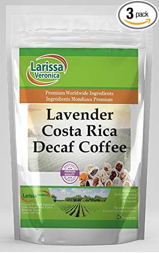 Lavender Costa Rica Decaf Coffee (Gourmet Naturally Flavored Whole Coffee Beans) (8 oz ZIN: 553545) - 3 Pack