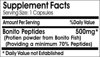 Bonito Peptides 500mg // 200 Capsules // Pure // by PureControl Supplements