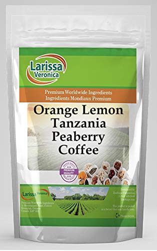 Orange Lemon Tanzania Peaberry Coffee (Gourmet Naturally Flavored Whole Coffee Beans) (8 oz ZIN: 562545)