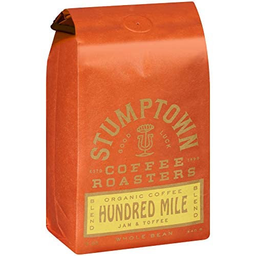 Stumptown Coffee Roasters Medium Roast Organic Whole Bean Coffee - Hundred Mile 12 Ounce Bag with Flavor Notes of Jam and Toffee (Pack of 2)
