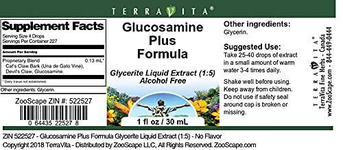 Glucosamine Plus Formula Glycerite Liquid Extract (1:5) - No Flavor (1 oz ZIN: 522527) - 3 Pack