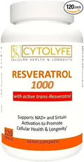 Resveratrol 1000mg Trans-Resveratrol + Quercetin Sirtuin Activator Boosts NAD Levels 120 Capsules 2 Month Supply