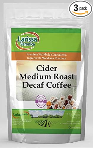 Cider Medium Roast Decaf Coffee (Gourmet Naturally Flavored Whole Coffee Beans) (4 oz ZIN: 549675) - 3 Pack