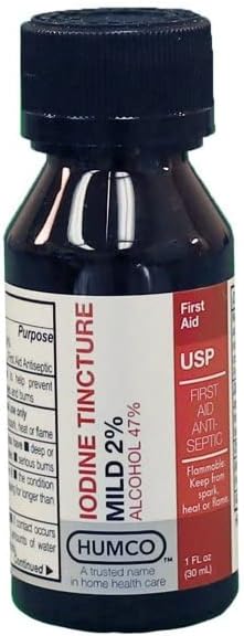 Humco Iodine Tincture Mild 2% Mild USP - 1 oz Pack of 5