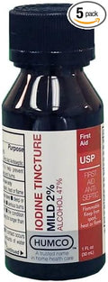 Humco Iodine Tincture Mild 2% Mild USP - 1 oz Pack of 5