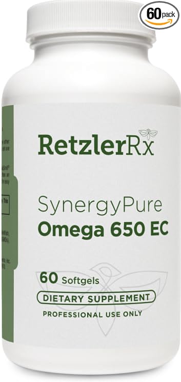 RetzlerRx Pure Omega 650 EC MaxSimil® monoglyceride Fish Oil Softgels 60 Count Dietary Supplement
