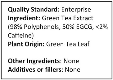 Green Tea Extract Bulk Powder Standardized 98% Polyphenols and 50% EGCG GMO Free Non-Irradiated (500 gram (1.1 lb))
