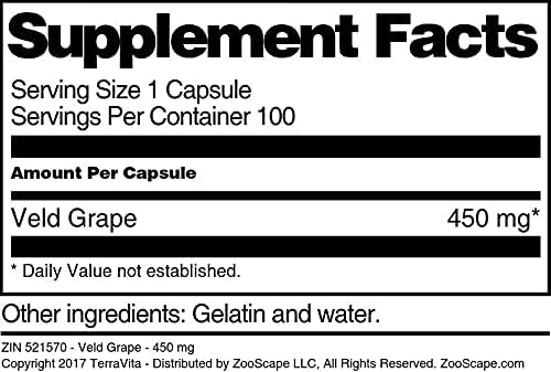 Veld Grape - 450 mg (100 Capsules ZIN: 521570) - 3 Pack