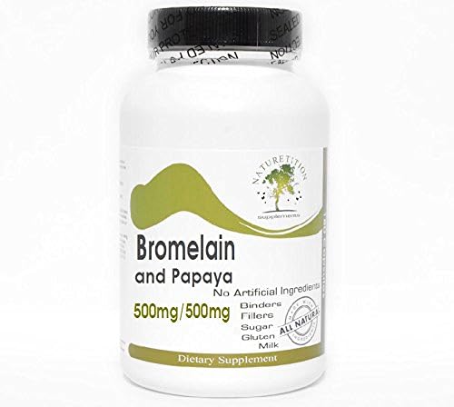 Bromelain 500mg and Papaya 500mg ~ 180 Capsules - No Additives ~ Naturetition Supplements